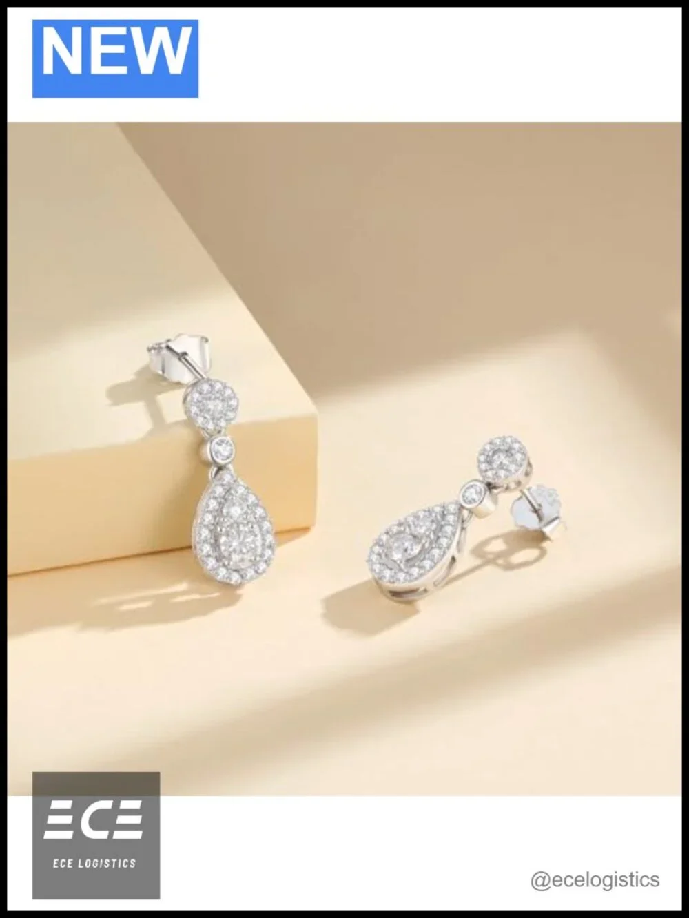 Moissanite Stud Earrings 925 Sterling Silver Plated 18K White Gold 1.01CTTW